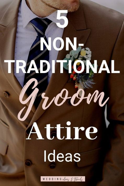 Grooms, It’s time to stand out from the crowd! With an alternative wedding attire. Get those 5 Non-Traditional Groom Attire Ideas, and express your sense of style. Check out my post and see how you can make a stylish groom look that fits perfect to a summer beach, garden, Boho, rustic and outdoor wedding. From Casual and Non formal groom outfit to formal unique Colored Suit for grooms and a pair of shoes that match your groom style like white sneakers. Men’s Wedding Attire Groom, Mens Wedding Groom Outfit, Boho Groom Outfit, No Tux Wedding Groom Attire, Non Suit Wedding Grooms, Non Tux Wedding Groom Attire, Casual Groom Wedding Attire, Casual Wedding Looks For Men, Groom Outfit Ideas For Men