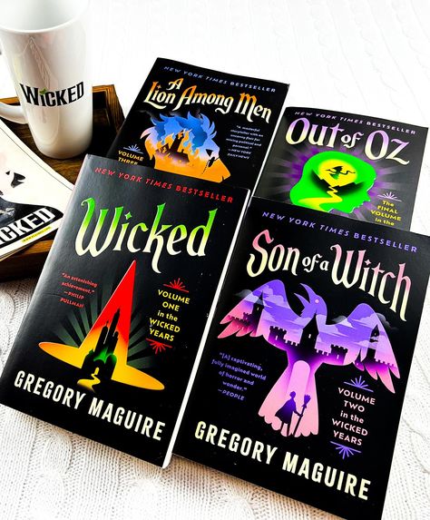 🔮🧹 Wicked Wednesday 🧹🔮 Thanks so much to @williammorrowbooks #partner for these gorgeous gifted books! Just in time for the November release of the new Wicked motion picture, William Morrow Books has given the original New York Times best selling Wicked book series by Gregory Maguire a fun makeover. Wicked is my favorite Broadway musical, so I’m beyond excited to read these books and see the move when it comes out! Book 1 - Wicked Book 2 - Son of a Witch Book 3 - A Lion Among Men Book 4 ... Wicked Book Series, Twisted Fairytales, Bookstagram Photos, Wicked Book, Gift Wishlist, Wishlist 2024, Witch Books, Dark Romance Books, Musical Theater