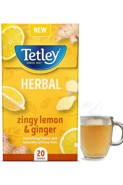 Tetley Teabags Tetley Tea, Caffeine Free Tea, Lemon Ginger, Free Tea, Caffeine Free, Tea Bag, Cool Things To Buy, Ginger, Lemon