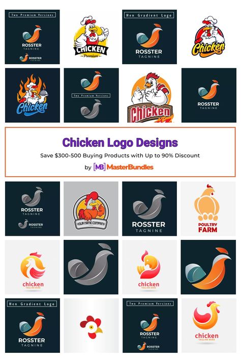 155+ Chicken Logo Designs for 2024 - MasterBundles Chicken Restaurant Logos, Restaurant Logos, Chicken Restaurant, Chicken Logo, Gradient Logo, Thanksgiving Art, Halloween Flowers, Poultry Farm, Restaurant Logo Design