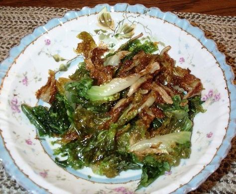 Flash Fried Spinach Or Escarole) Recipe - Food.com Escarole Recipes, Fried Spinach, Veggie Salad, Wellness Recipes, Spinach Recipes, Veggie Side Dishes, Veggie Sides, Veggie Dishes, Vegetarian Cheese