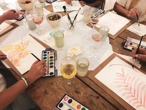 Art Studio Illustration, Art And Wine Party Ideas, Art Therapist Aesthetic, Creative Workshop Ideas, Painting And Wine, Art Class Posters, Painting With Friends, Workshop Painting, Paint Workshop