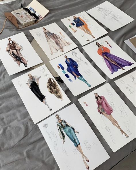 Fashion Sketchbook Inspiration, Fashion Dream Job, Fashion Designer Studio, Fashion Design Books, Fashion Figure Drawing, Fashion Drawing Sketches, Fashion Design Sketchbook, Fashion Design Portfolio, Fashion Sketchbook