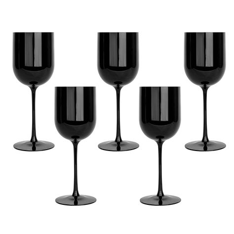 PRICES MAY VARY. Black Plastic Wine Glasses Set of 25 Elegant Wine Goblets Hard Plastic Wine Cups on Stem 12 Ounce CONVENIENT TO USE: Host a holiday celebration,or Gathering, party or event with these quality plastic wine cups and avoid the need of washing dishes afterwards! PREMIUM QUALITY: 100% food grade, non-toxic, BPA-free plastic! Made of disposable and reusable plastic that is sturdy and durable. IDEAL FOR: Great use For Weddings, Party's, Events, Fundraisers, Celebrations, Family gatheri Disposable Wine Glasses, Floating Candles Halloween, Plastic Wine Cups, Hanging Witch, Elegant Wine, Plastic Wine Glasses, Witch Broom, Glasses Drinking, Witch Decor