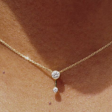 Duo Diamond Necklace - WHITE/SPACE