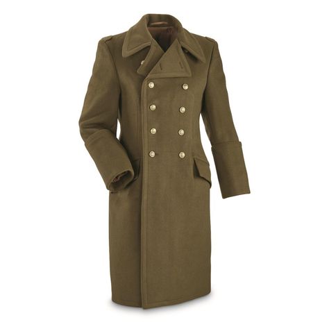 Hungarian Military Surplus Double Breasted Trench Coat, New - 690276, Military Trench Coats at Sportsman's Guide Military Trench Coat, Long Coat Men, Great Coat, Wool Overcoat, Long Winter Coats, Military Coat, Military Surplus, Double Breasted Trench Coat, Tuxedos