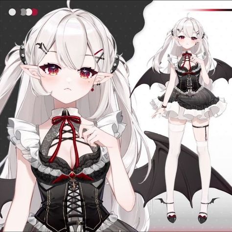 Goth Vtuber, Vtuber Showcase, Vampire Vtuber, Vtuber Body Base, Vtuber Model Ideas, Vtuber Model Design, Vtuber Design Ideas, Live 2d Model, World Art Painting