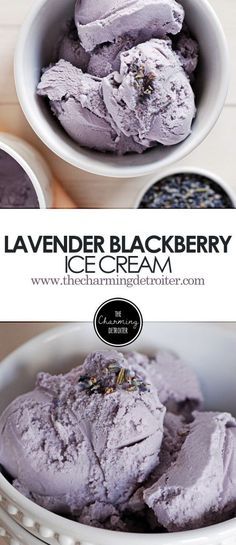 Lavender Blackberry Ice Cream: Tart blackberries are paired with fragrant lavender in this gorgeous springtime ice cream. Ice Cream Tart, Blackberry Ice Cream, Lavender Ice Cream, Coconut Dessert, Lavender Recipes, Cream Tart, Dessert Aux Fruits, Brownie Desserts, Ice Cream Popsicles