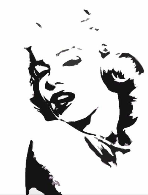 Marilyn Monroe stencil by diablometal Marilyn Monroe Stencil, Marilyn Monroe Drawing, Pop Art Marilyn, Monroe Marilyn, Marilyn Monroe Art, White Drawing, Silhouette Stencil, Black And White Drawing, Stencil Art