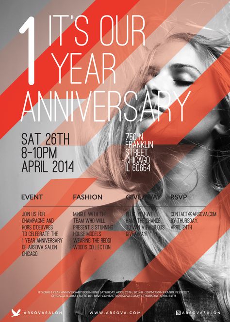 It's our 1 year anniversary flyer! www.arsova.com Bizness Ideas, Salon Anniversary, Salon Makeup Station, Promo Materials, Salon Party, Ad Layout, Makeup Station, Beauty Posters, Beauty Organization