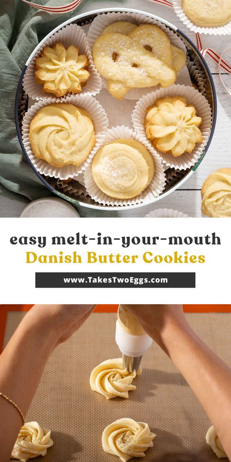 Simple Christmas Baking Ideas, Dutch Butter Cookies Recipes, Butter Cookies For Decorating, Pipped Butter Cookies, Classic Butter Cookies, Recipe For Butter Cookies, Butter Cookie Press Recipes, Spritz Butter Cookies Recipe, Holiday Butter Cookies