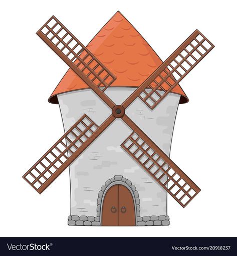 Farmers Market Logo, Farm With Animals, Wooden Windmill, Farm Windmill, Farm Vector, Cow Vector, Doodle Vector, Old Windmills, Cloud Vector