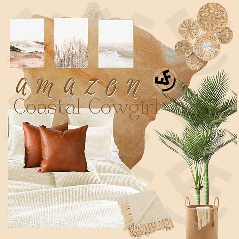 Western coastal cowgirl cowhide palm tree boho neutral Coastal Cowgirl Decor Bedroom, Cowgirl House, Coastal Western, Beach Cowgirl Room, Costal Cowgirl Room Decor, Beach Cowboy, Coastal Cowgirl Bedroom Aesthetic, Costal Cowgirl Dorm Room, Coastal Cowboy Aesthetic