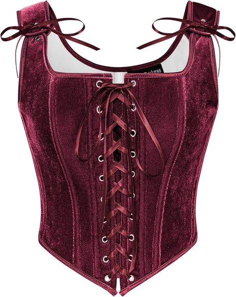 Amazon.com: Scarlet Darkness Plus Size Renaissance Bustier Tops for Women Corset Tops Fishbone Vintage Velvet Corset Wine Size 16: Clothing, Shoes & Jewelry Velvet Bustier, Velvet Corset, Lace Up Corset, Corset Belt, Women Tank Tops, Fashion Toys, Corset Top, Vintage Lace, Pharmacy Gifts