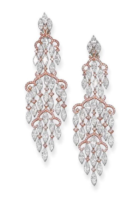 If these were white gold and not rose gold, they'd be on the Jewelry board. Chandelier diamond earrings by Youssofian Closet Chandelier, Diamond Chandelier Earrings, Diamond Chandelier, Jewelry Board, Earrings Chandelier, Fantasy Closet, Jewelry Auction, Chandelier Style, Beautiful Chandelier