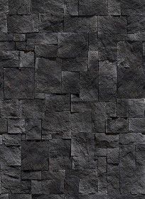 Textures - ARCHITECTURE - STONES WALLS - Claddings stone - Exterior - Wall cladding stone mixed size seamless 07999 (seamless) Black, Texture, Exterior, Black Stone Wall, Black Stone, Stone Wall, Stone, Wall