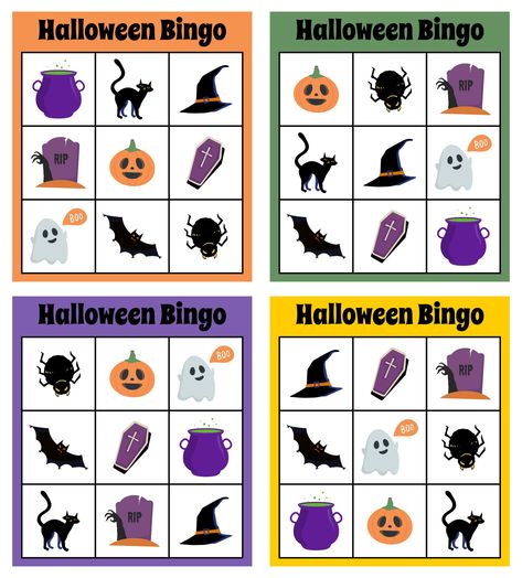 Printable Halloween Bingo Game Halloween Bingo Preschool, Halloween Games For Preschool Party, Different Bingo Games, Halloween Diy Games For Kids, Free Halloween Bingo Printables, Halloween Game Printables, Halloween Memory Game Printable, Halloween At School Activities, Halloween Bingo Cards Free Printable