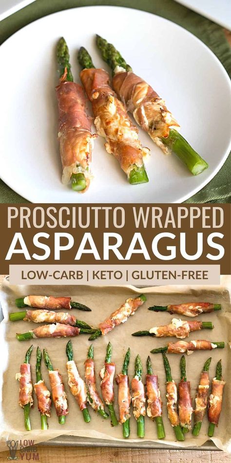 Prosciutto Wrapped Asparagus With Cheese, Bacon Wrapped Asparagus With Cream Cheese, Wrapped Asparagus Prosciutto, Asparagus Prosciutto Appetizer, Procuttio Wrapped Asparagus, Asparagus Appetizers Easy, Procuitto Recipes Appetizers, Asparagus Wrapped In Prosciutto, Baked Prosciutto