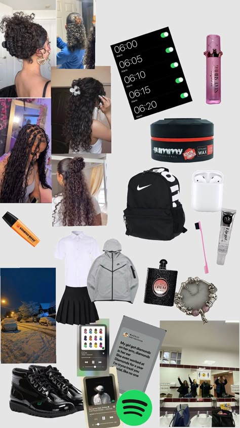 School Outfits Uniform Black, Wishlist Collage, School In Fall, School Uniform Uk, School In Winter, School Backpack Organization, Glow Up For School, Grade Goals, Uniform Fits