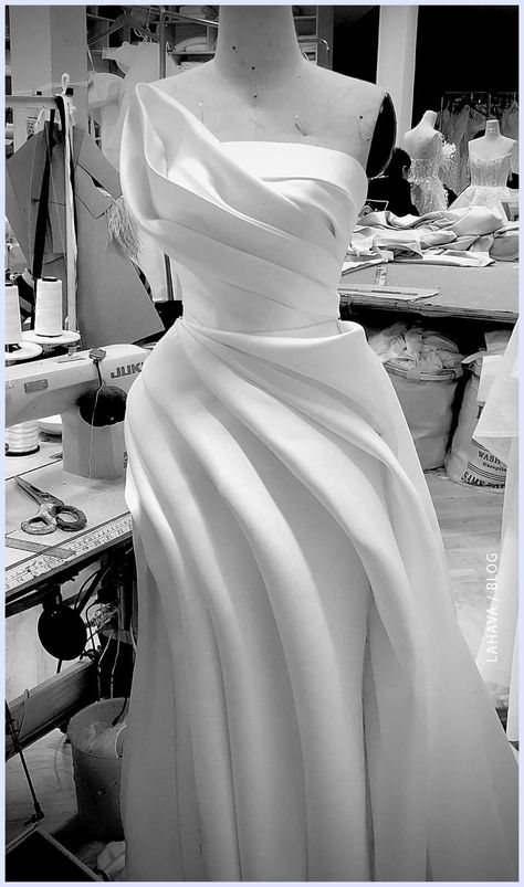 Simple Classy Wedding Dresses, Draping Wedding Dress, Pearl Wedding Gown, Avant Garde Wedding Dress, Tailor Dress, Tailored Wedding Dress, Draping Dress, Draped Wedding Dress, Unusual Wedding Dresses