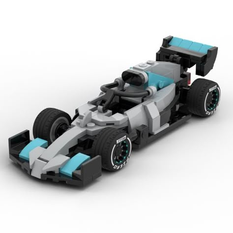 Lego F1 Car, Mercedes Petronas F1, Lego Race Car, Lego Cars Instructions, F1 Lego, Lego Car Ideas, Lego F1, Mercedes Petronas, Lego Wheels