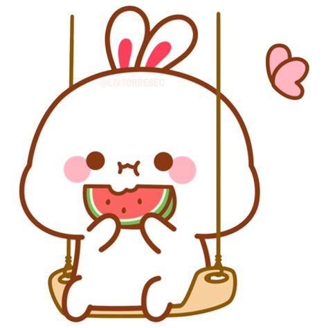 Sticker Maker - BUNNYS & FRIENDS Watermelon, Gif