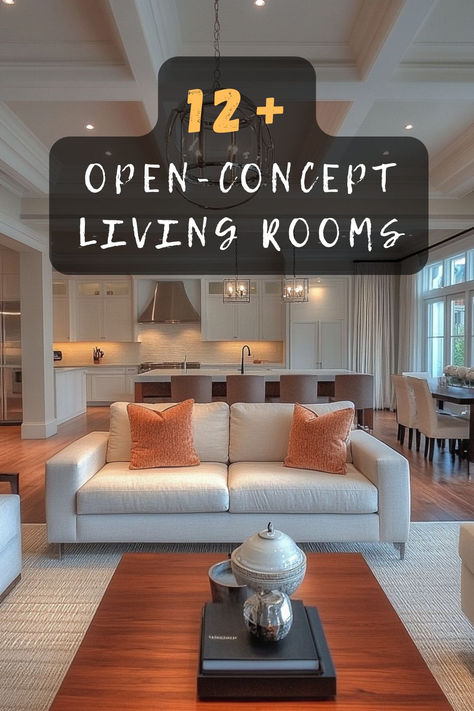 Ready to embrace spacious living? Click to explore 12 open-concept living room ideas that enhance flow and connectivity in your home. Discover the perfect open space! 🏠✨ #OpenConcept #LivingRoomDesign #HomeTransformation #SpaciousInteriors #DesignIdeas Living Room Set Up Ideas Open Floor Plan, Eclectic Open Concept Living Room, Living Room Plus Dining Room Ideas, Farmhouse Living Room Open Concept, Open Concept Kitchen Dinning Room Living Room Layout, Open Concept Kitchen Living Room Floor Transition, Open Living Room Decor Ideas, Dining And Living Room Ideas Open Concept, Dining Area Open Concept