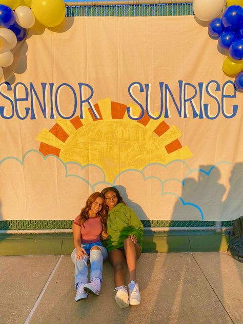 senior
Senior sunrise 
Seniors 
2024 
School Senior Sunrise Banner, Senior Sunrise Shirts, Senior Sunrise Posters, Senior Sunrise Ideas, Asb Ideas, Senior Events, Senior Painted Jeans, Senior Year Planning, Stuco Ideas