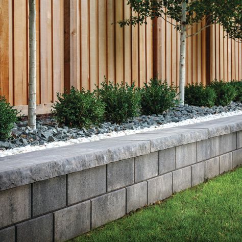 Wall Blocks Landscape, Retaining Wall Garden, Retaining Wall Pavers, Diy Retaining Wall, Backyard Retaining Walls, Retaining Wall Blocks, Garden Retaining Wall, Concrete Retaining Walls, Landscaping Retaining Walls