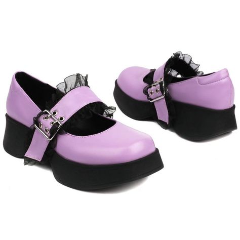 Pastel Goth Shoes, Goth Platform Shoes, Menhera Fashion, Classic Goth, Goth Design, Mary Jane Wedges, Goth Shoes, Goth Accessories, Gothic Shoes