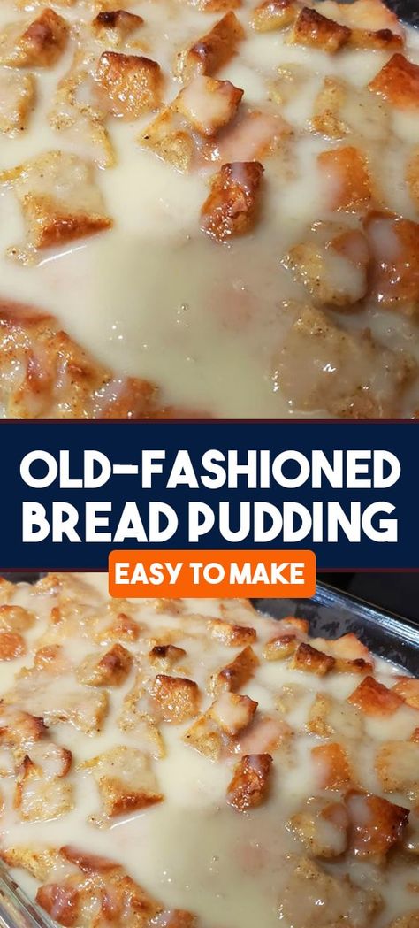 Bread Pudding Recipe Old Fashion With Raisins, Use Up Eggs, Bread Pudding Recipe With Vanilla Sauce, Bread Pudding With Vanilla Sauce, Old Fashioned Bread, Bread Pudding Dessert, Pudding Recipes Homemade, Simple Homestead, Desserts Nutella