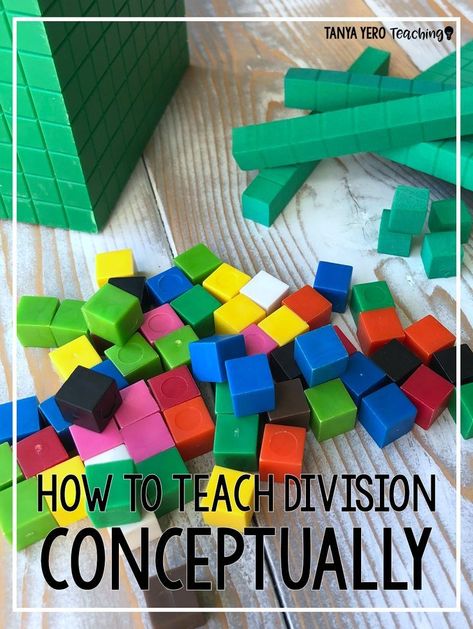 Learn how to teach division conceptually rather than having your students memorize a formula. Tips for teaching division are included! These tips can easily be implemented in your 4th grade or 5th grade classroom. Division Lessons 3rd Grade, Division For 4th Grade, Hands On Division Activities 3rd Grade, Division Games 3rd, Division Area Model, How To Teach Division, Teach Division, 4th Grade Division, Maths Shapes