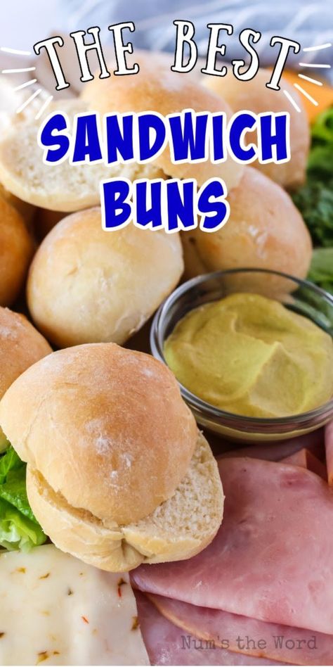 Sandwich Rolls are a baker's secret! Surprisingly easy to make, and good enough to serve all on their own, everyone will want your recipe! #sandwichrolls #sandwichrollsrecipe #britishbaps #sandwichbuns #hamburgerbuns #recipeforsandwichrolls #sandwichrollsrecipe #numstheword #recipe Sandwich Buns Recipe, Sandwich Roll Recipe, Sandwich Buns, Sandwich Rolls, Quick Sandwiches, Rolled Sandwiches, Homemade Buns, Homemade Sandwich, Homemade Rolls