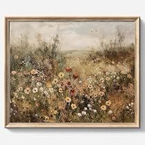 Country Nursery Decor, Rustic Landscaping, Wildflower Meadow, Floral Poster, Woodland Nursery Decor, Floral Wall Decor, Painting Bathroom, Landscape Wall Art, Framed Canvas Wall Art