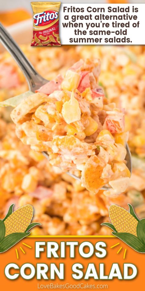 Fritos Corn Salad Corn And Dorito Salad, Corn Salad With Doritos, Dorito Corn Salad Recipe, Mexican Corn Salad With Fritos, Crunchy Fritos Corn Salad, Cold Corn Salads Recipes, Cold Easy Side Dishes, Cold Corn Salad With Fritos, Fritos Corn Salad Recipe