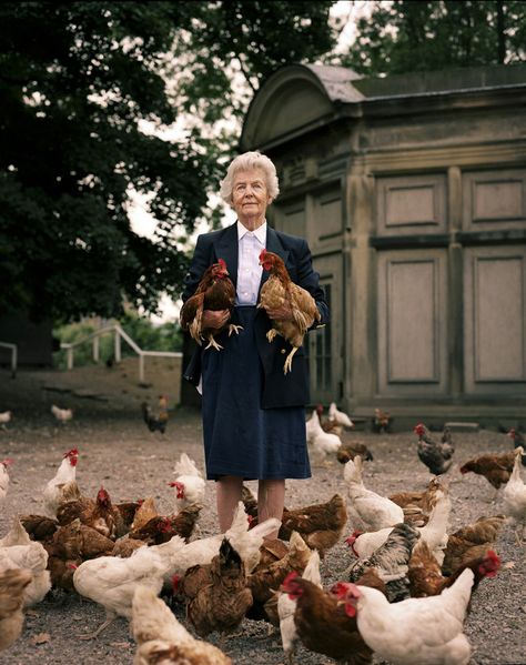 Dowager Duchess of Devonshire photographed by Harry Borden. Gardenista. Duchess Of Devonshire, The Duchess Of Devonshire, Mitford Sisters, Duke Of Devonshire, Chatsworth House, Portrait Gallery, Chickens Backyard, Wait For Me, Farm Life