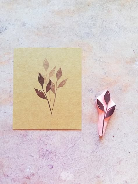 Leaf stamp for art journaling boho twig rubber stamp | Etsy Twig Decor, Twigs Decor, Leaf Stamp, Lino Art, Envelope Lettering, Hand Carved Stamps, Journal Handmade, Handmade Stamps, Paper Lovers