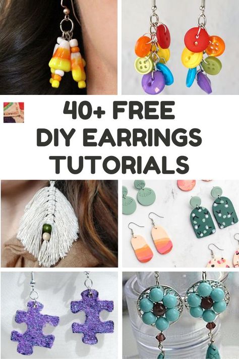 Learn how to make DIY earrings, including drop, DIY hoop earrings, dangles, studs, using beads, macrame, polymer clay earrings DIY, ribbons, feathers, lace, and more! Diy Hoop Earrings, Polymer Clay Earrings Diy, Diy Lace Earrings, Clay Earrings Diy, Make Your Own Earrings, Diy Earrings Tutorial, Diy Earrings Dangle, Diy Earrings Materials, Earrings To Make