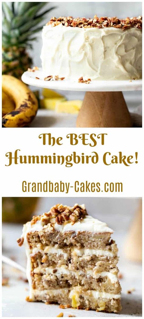 Hummingbird Cake Recipe, Hummingbird Cake Recipes, Hummingbird Cake, Moist Cake, Bird Cakes, Moist Cakes, Food Cakes, Chopped Pecans, How Sweet Eats