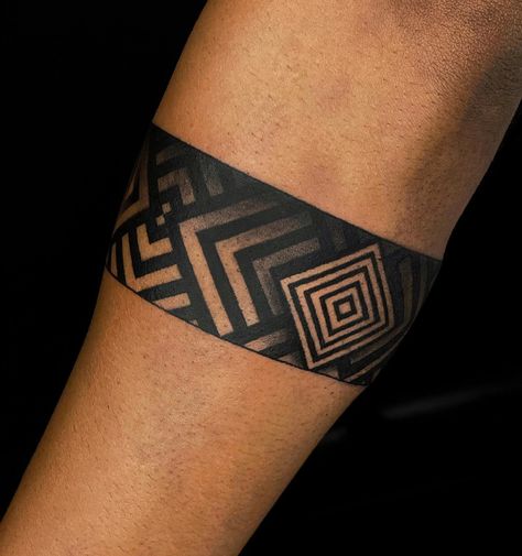 Custom Arm Band Tattoo Geometric Armband Tattoo, Timeless Tattoo, Tattoo Maker, Occult Tattoo, Armband Tattoos, Skull Sleeve Tattoos, Skull Sleeve, Band Tattoo Designs, Armband Tattoo Design