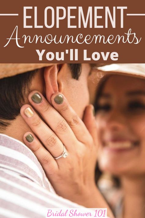 This blog post is all about elopement announcement ideas. #elopement #elopementannouncement Elopement Announcement Wording, Diy Wedding Announcements, Surprise Marriage Announcement, We Are Eloping Announcement, Elopement Quotes Funny, Marriage Announcement Ideas, Marriage Announcement Quotes, Elopement Captions, Announcing Elopement