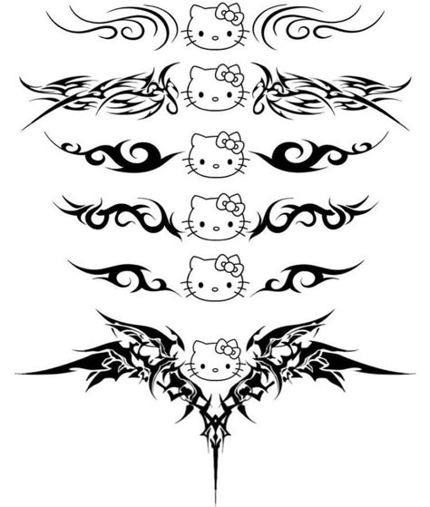 Hello Kitty Tattoo, Kitty Tattoos, Tramp Stamp Tattoos, Kitty Tattoo, Hello Kitty Tattoos, Tramp Stamp, Tattoo Designs, Hello Kitty, Kitty