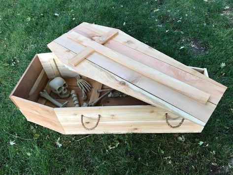 Halloween Coffin PLANS plans Only Build a Coffin Decoration - Etsy Australia Coffin Plans, Halloween Coffin Decoration, Coffin Decoration, Coffin Decor, Diy Wood Plans, Dekorasi Halloween, Halloween Coffin, Woodworking Plans Diy, Diy Holz