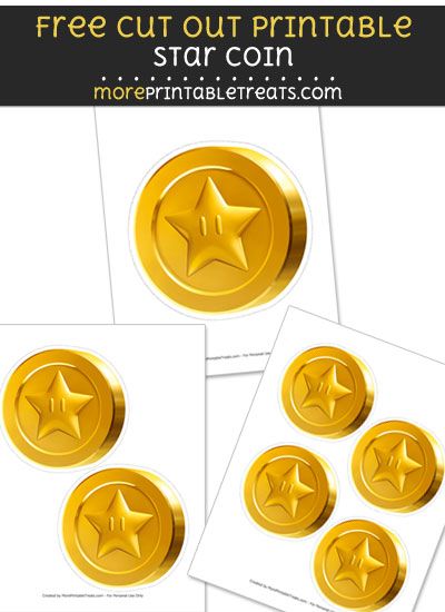 Free Star Coin Cut Out Printable with Dashed Lines - Mario Super Mario Coins Diy, Mario Coins Printable, Diy Mario Coins, Super Mario Coins Printable, Mario Printables Free, Mario Activities, Mario Cricut, Mario Printables, Thrive Approach