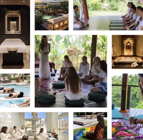 Ideal career. One stop for holistic healing. Think retreat in your backyard vibes. Healing Retreat Aesthetic, Holistic Wellness Center Design, Healing Retreat Spiritual, Holistic Careers, Holistic Healing Retreats, Ayurveda Retreat, Spa Owner, Healing Retreats, Vagus Nerve