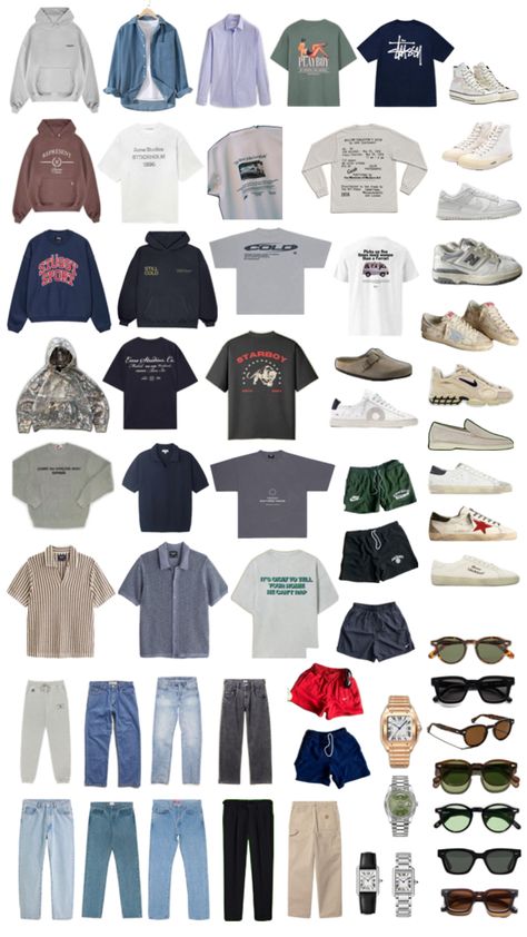 3 Day Outfit Packing, Capsule Wardrobe Men Streetwear, Capsule Wardrobe Streetwear, Capsule Wardrobe 2024 Men, Mens Basic Wardrobe Essentials, Basic Guy Outfits, Basic Boy Outfit, Capsule Wardrobe For Men, Capsule Wardrobe Men