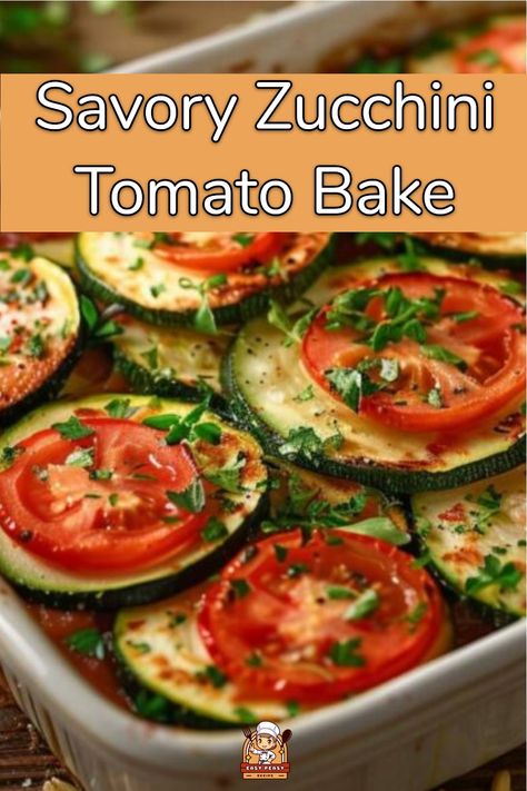 Easy Cheesy Zucchini & Tomato Casserole | Fresh & Flavorful Zucchini And Tomato Recipes Baked, Zucchini Tomato Cheese, Zucchini And Tomato Bake, Squash And Tomato Recipes, Tomato Zucchini Recipes, Tomato And Zucchini Recipes, Zucchini Tomato Recipes, Zucchini And Tomato Recipes, Zucchini Tomato Bake