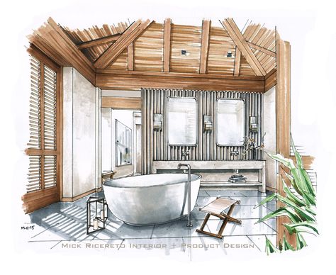 Recent Projects and Renderings – Mick Ricereto Interior + Product Design Design, Interior Design, Instagram, Interior Sketch, A Drawing, Great Wave, Photo And Video, Instagram Photo