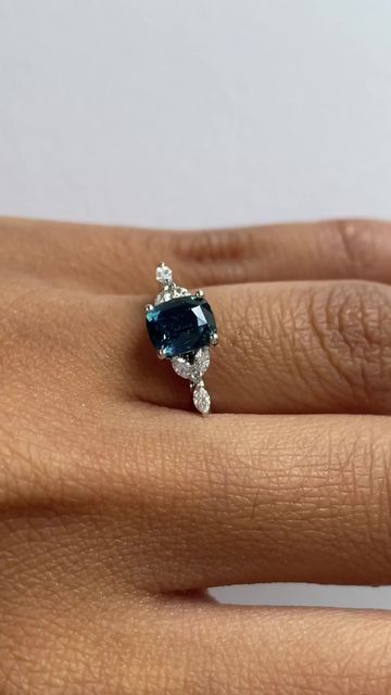 Taylor & Hart on Instagram: "Find a ring more mesmerising than this delectable dark teal cushion cut Tamora... we'll wait 🦋" Teal Cushion, Taylor Hart, Teal Cushions, Dark Teal, Cushion Cut, Sapphire Ring, Dream Wedding, Sapphire, Cushions