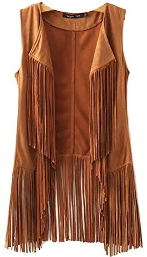 WINSON New Tassels Fringe Sleeveless Suede Vest Cardigan Waistcoat Jacket Outwear Tops Khaki : Amazon.ca: Clothing, Shoes & Accessories Ladies Gilet, Tassel Vest, Black Waistcoat, Vest Cardigan, Fringe Vest, Suede Vest, Fringe Jacket, Casual Vest, Outwear Jackets